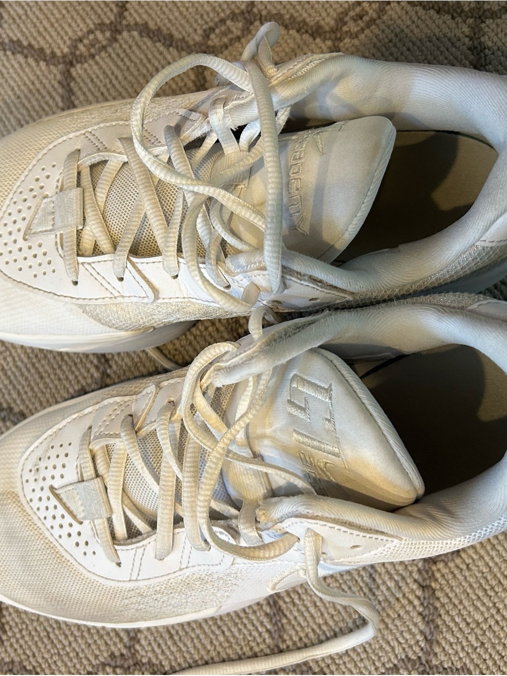All-White Nike Basketball Sneakers - Lace Up Trainers